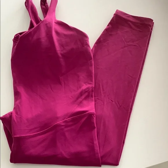 Lulu lemon magenta workout Onsie jumpsuit size L - Picture 1 of 8